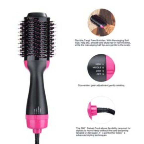 NWT 3-IN-1 HOT AIR MULTIFUNCTIONAL HAIR DRYER BRUSH - Picture 2 of 9